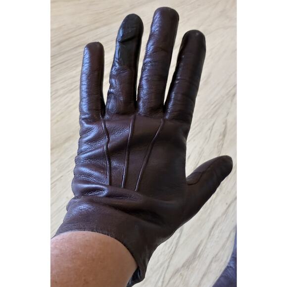 VTG Genuine Leather Gloves Rabbit Fur Lined Brown Women’s (m) Sz 7.5 ITALY - Picture 12 of 15
